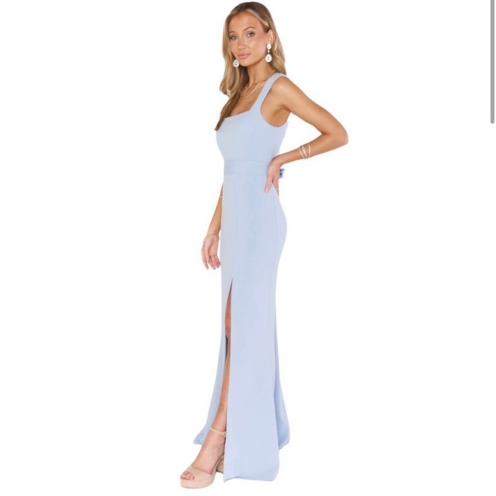 Show me your mumu Paris gown in steel blue